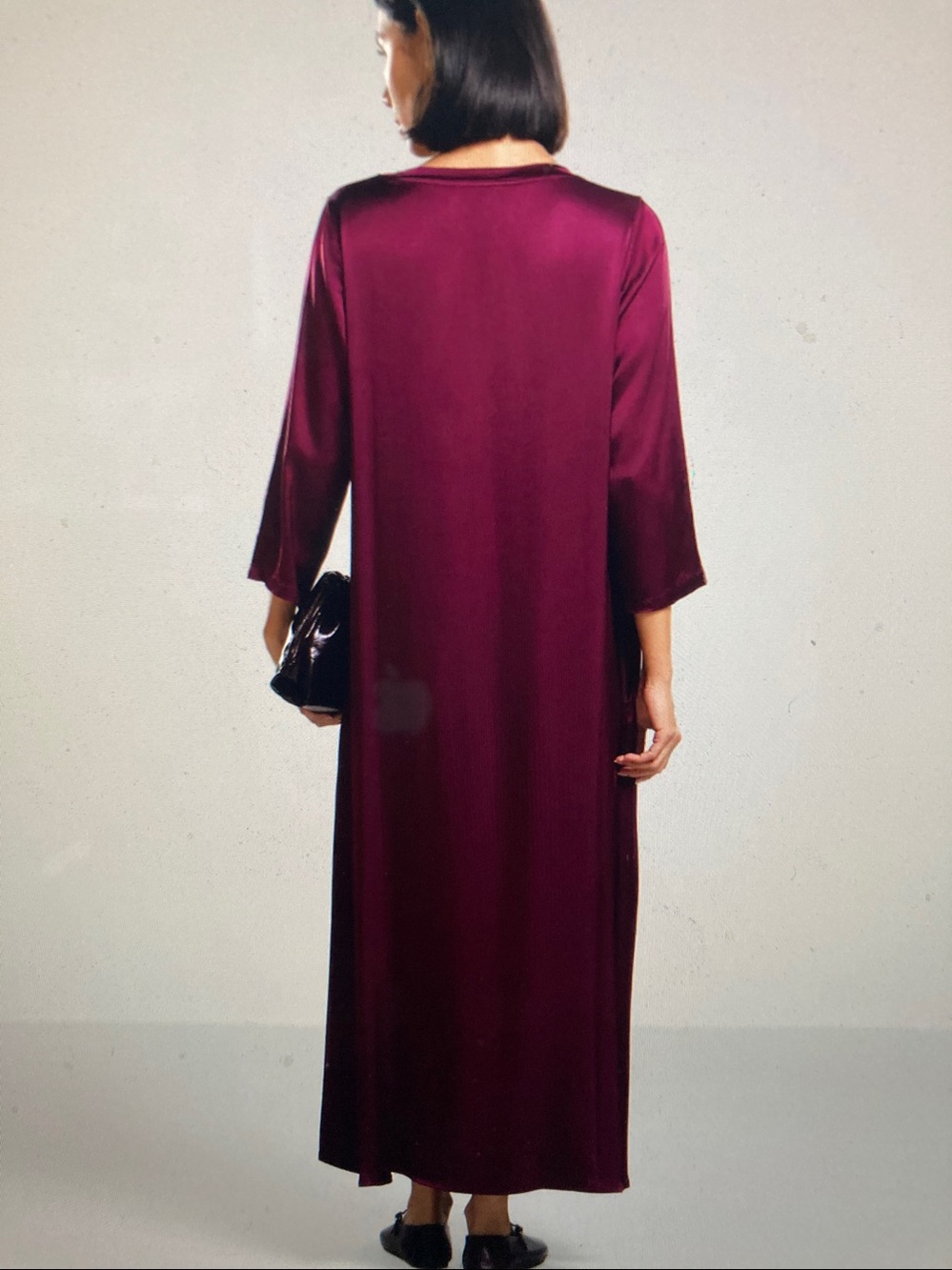 JAKI Women's Dahlia Satin Maxi Dress in Burgundy - Picture 3 of 6